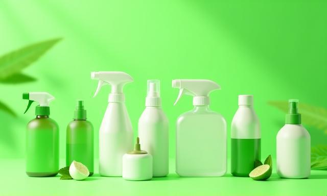 Produits écologiques PropreMénage sur fond vert